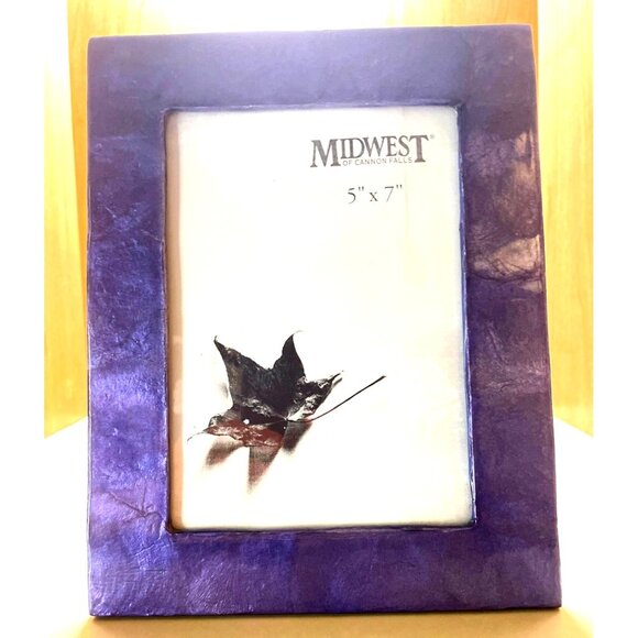 Vintage Midwest of Cannon Falls Blue Textured Stone Photo Frame 5” by 7” NOS - Picture 5 of 11